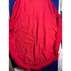 Boho Unisex Unbranded Round Fringe Crochet Tablecloth 60in Red